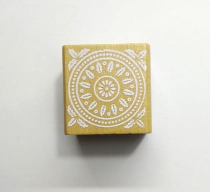 Wooden Block Stamp Square - Design 7