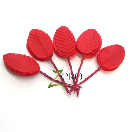 Bunch of 10 Pcs Hand Made Fabric Leaves - Light Pink Color