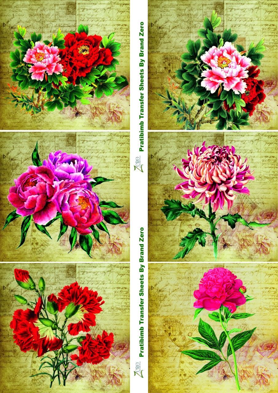 Brand Zero Pratibimb Transfer Sheets -  Floral's s Tile