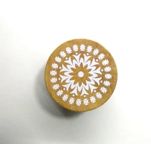 Wooden Block Stamp Round - Design 4
