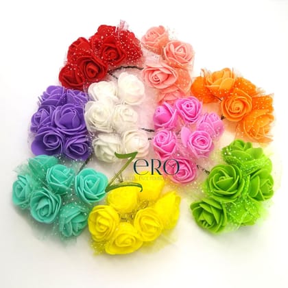 Bunch of 48 Pcs Hand Made Foam Flower Big - 6 Pcs Each in 8 Assorted Color Bunch of 48 Pcs Hand Made Foam Flower Big - 6 Pcs Each in 8 Assorted Color