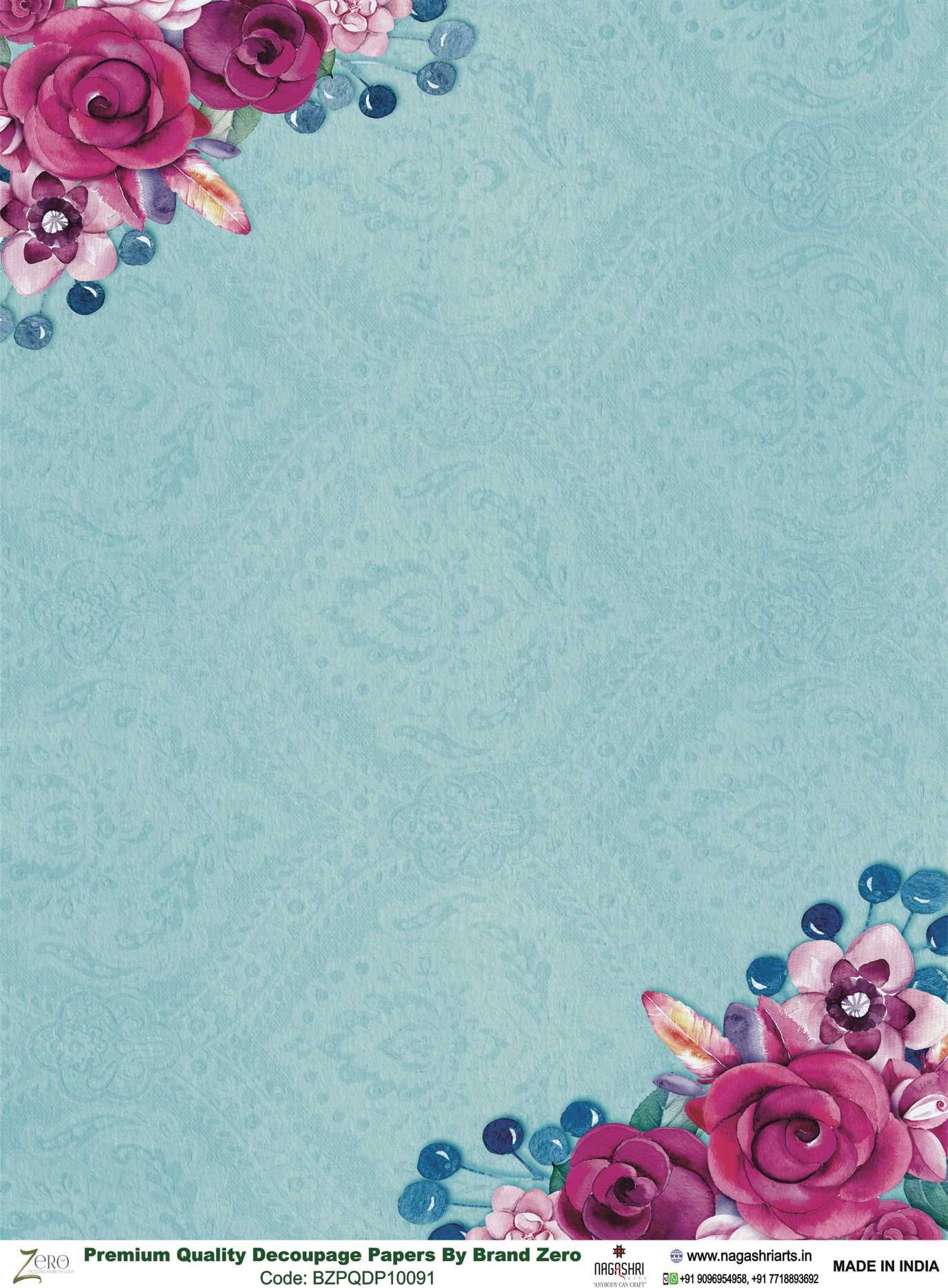 Brand Zero Premium Quality Decoupage Paper Pack of Two - Design Code: BZPQDP10091