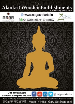 Brand Zero MDF Emblishment Meditation Buddha Design 11 - Select Your Preference Of Size & Thickness Brand Zero MDF Emblishment Meditation Buddha Design 11 - Select Your Preference Of Size & Thickness