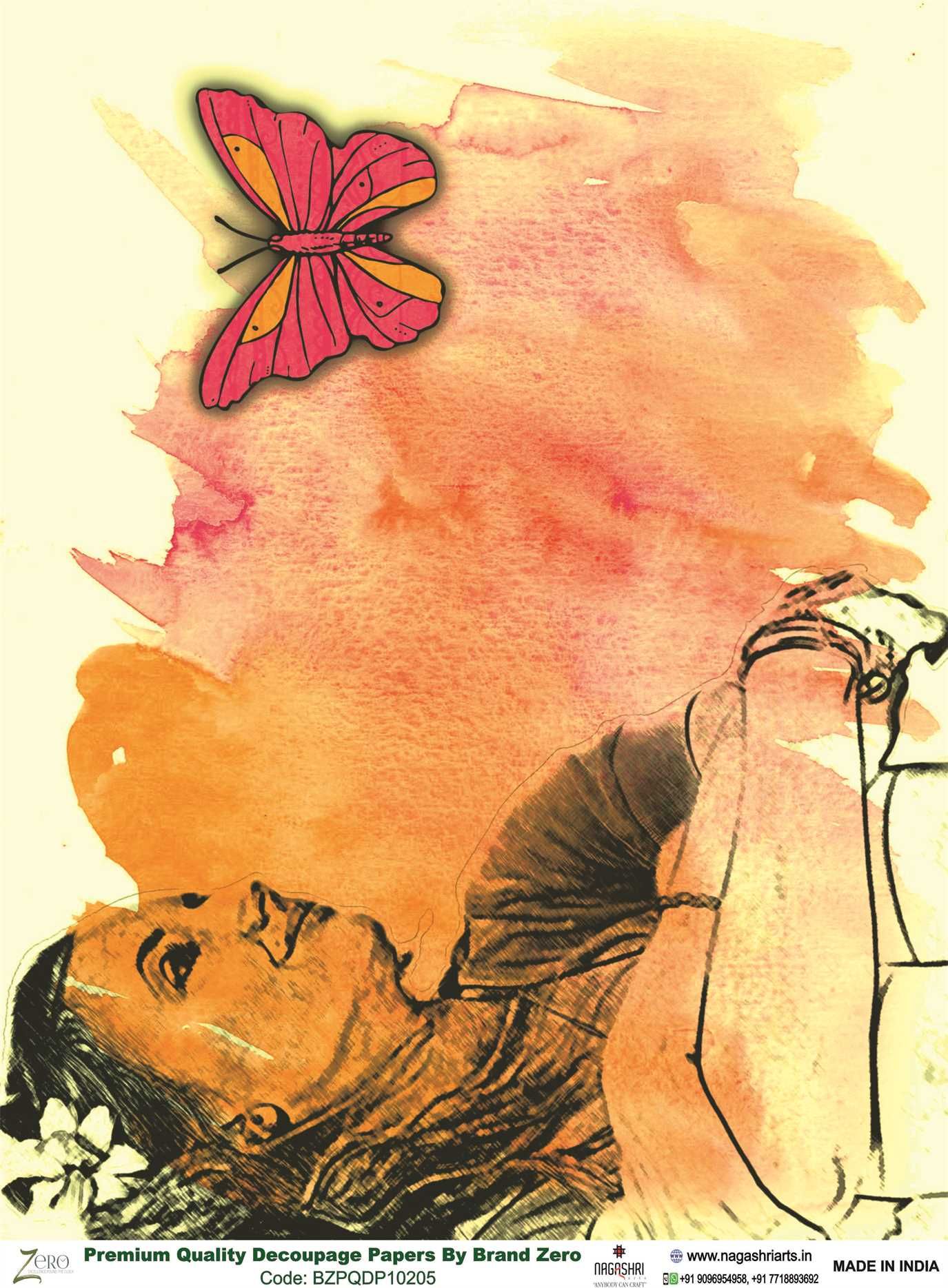 Brand Zero Premium Quality Decoupage Paper Pack of Two - Design Code: BZPQDP10205