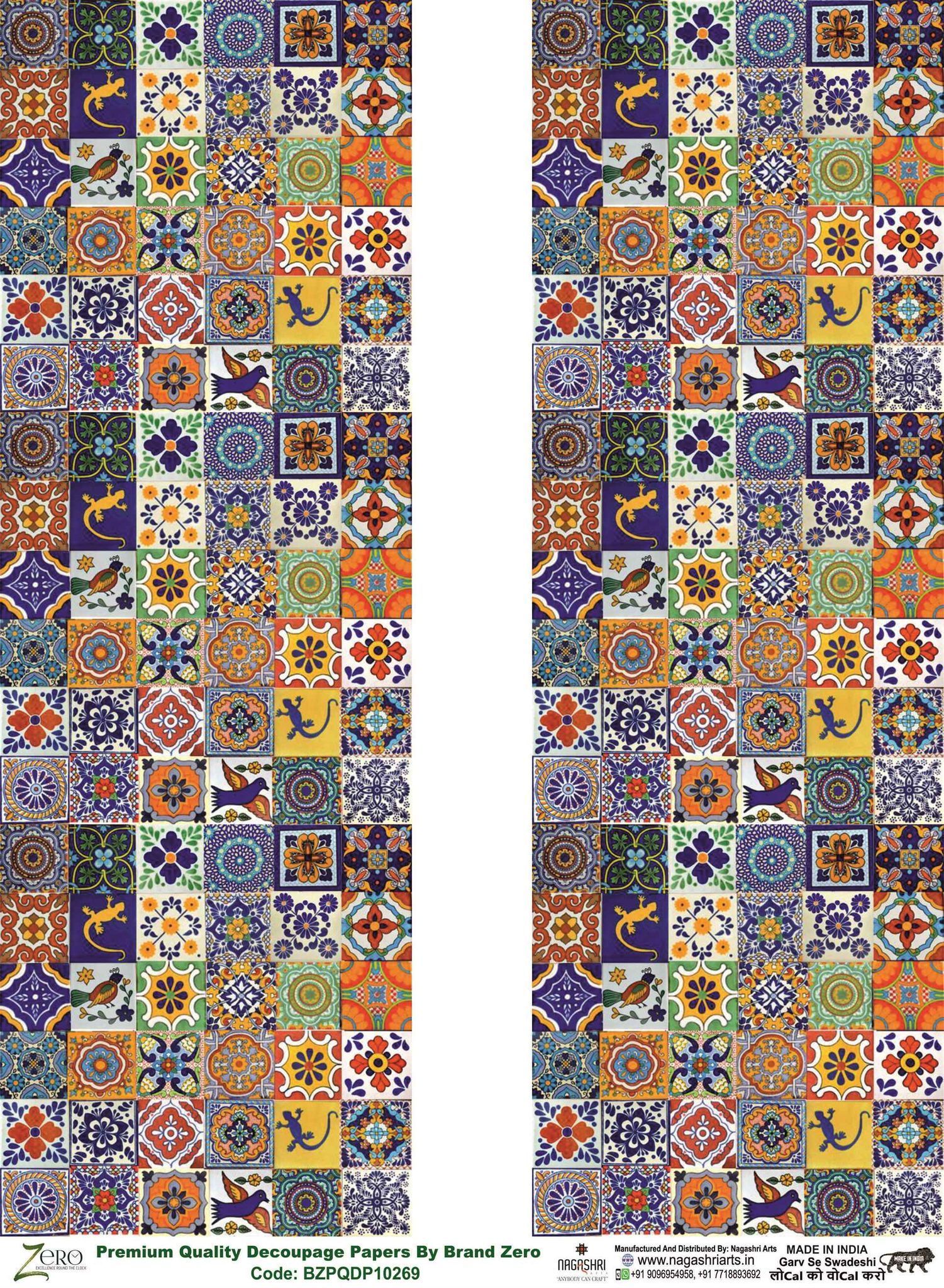 Brand Zero Premium Quality Decoupage Paper Pack of Two - Design Code: BZPQDP10269