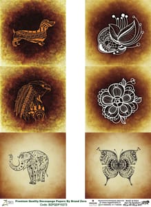 Brand Zero Premium Quality Decoupage Paper Pack of Two - Design Code: BZPQDP10272