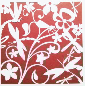 Flora & Butterfly Background Stencil