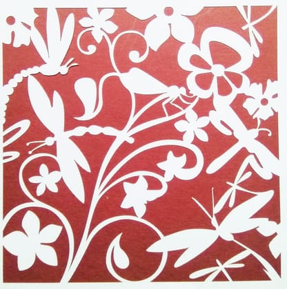 Flora & Butterfly Background Stencil