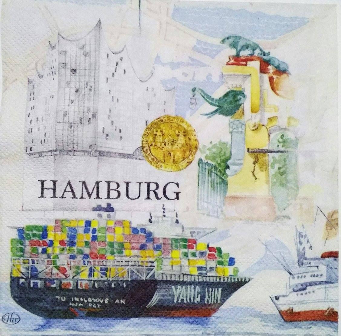 Decoupage Napkin / Tissue papers - 33cm by 33cm - Hamburg 2