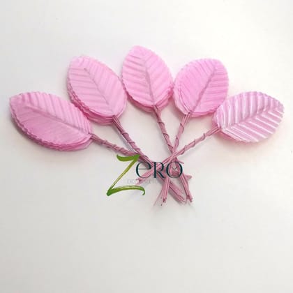Bunch of 50 Pcs Hand Made Fabric Leaves - Light Pink Color