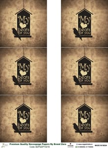 Brand Zero Premium Quality Decoupage Paper Pack of Two - Design Code: BZPQDP10216