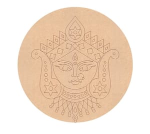 Brand Zero Pre Marked MDF Base - Devi Maa Design 1 - Select Your Preference Of Size & Thickness