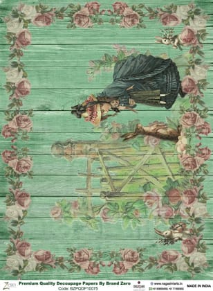Brand Zero Premium Quality Decoupage Paper Pack of Two - Design Code: BZPQDP10075