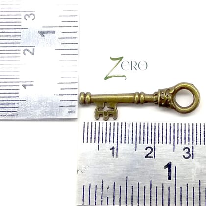 Brand Zero Vintage Metal Charms - Key Design 2 - Pack of 5 Pcs - 32mm*10mm*2mm