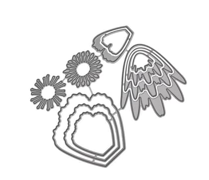 Brand Zero Die - 2 Beautiful Flowers Set Metal Cutting Dies 10.2 x 8.9 CM