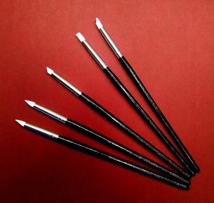 Set of 5 Pcs Silicone Paint Brushes - Big Size Black Color