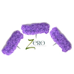 Bunch of 36 Pcs Hand Made Foam Flower Small - Purple Color