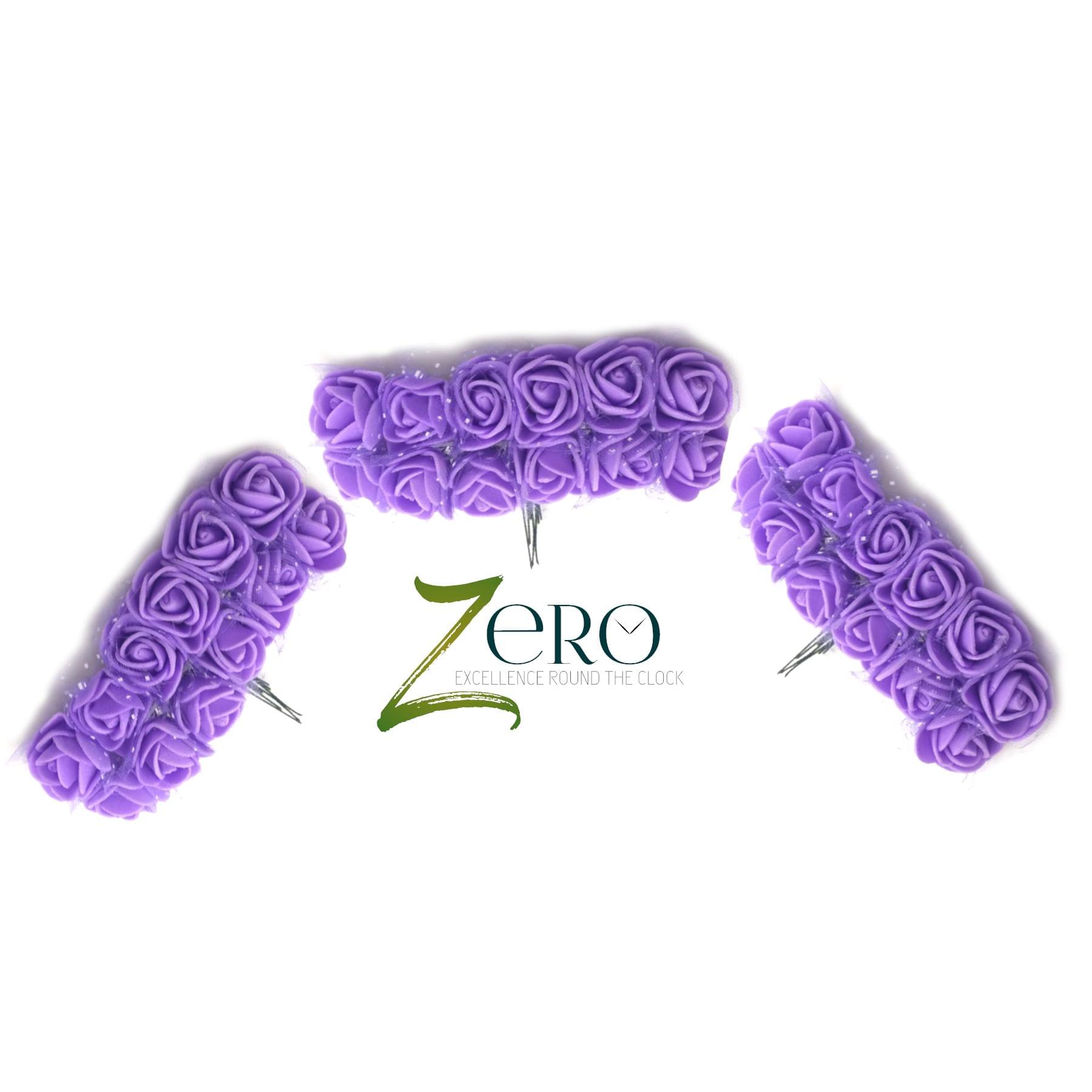 Bunch of 36 Pcs Hand Made Foam Flower Small - Purple Color