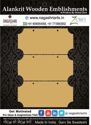 Brand Zero MDF Curvy Name Plate - Pack Of 3 Pcs