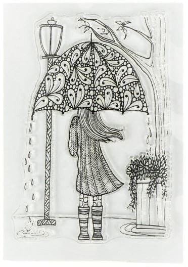 Clear Stamps Imported - Girl With Umbrella 6cm * 9cm