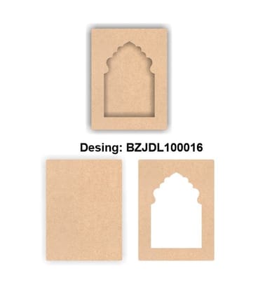 Brand Zero Plain MDF Diy Jharokha Bases Double Layer -  Design BZJDL10016 - Select Your Preference Of Size & Thickness