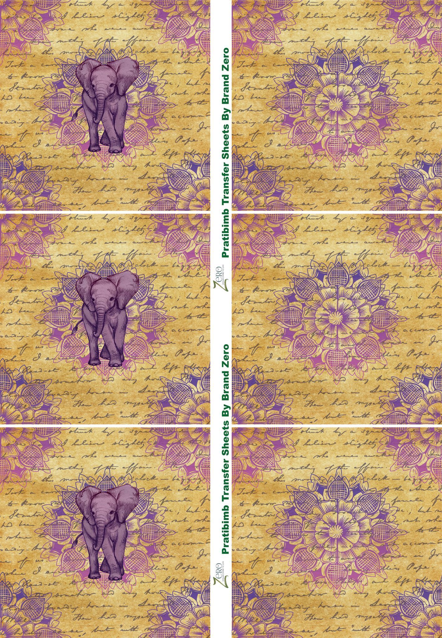 Brand Zero Pratibimb Transfer Sheets - Ethenic Elephant