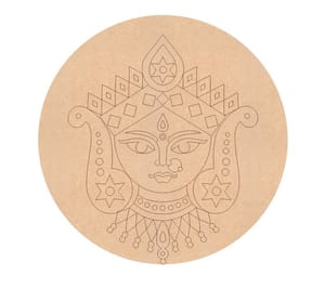 Brand Zero Pre Marked MDF Base - Devi Maa Design 1 - Select Your Preference Of Size & Thickness