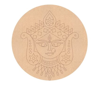 Brand Zero Pre Marked MDF Base - Devi Maa Design 1 - Select Your Preference Of Size & Thickness