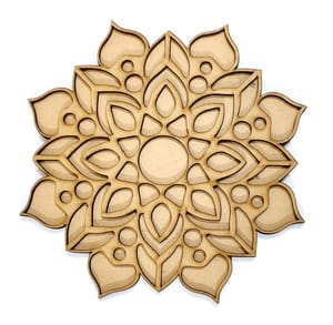 Brand Zero Double Layer MDF Rangoli Base - Design 1007 - Select Your Preference Of Size & Thickness
