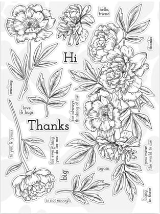 Clear Stamps Imported - Lovely Flowers And Leaves with Quots 15cm * 18cm
