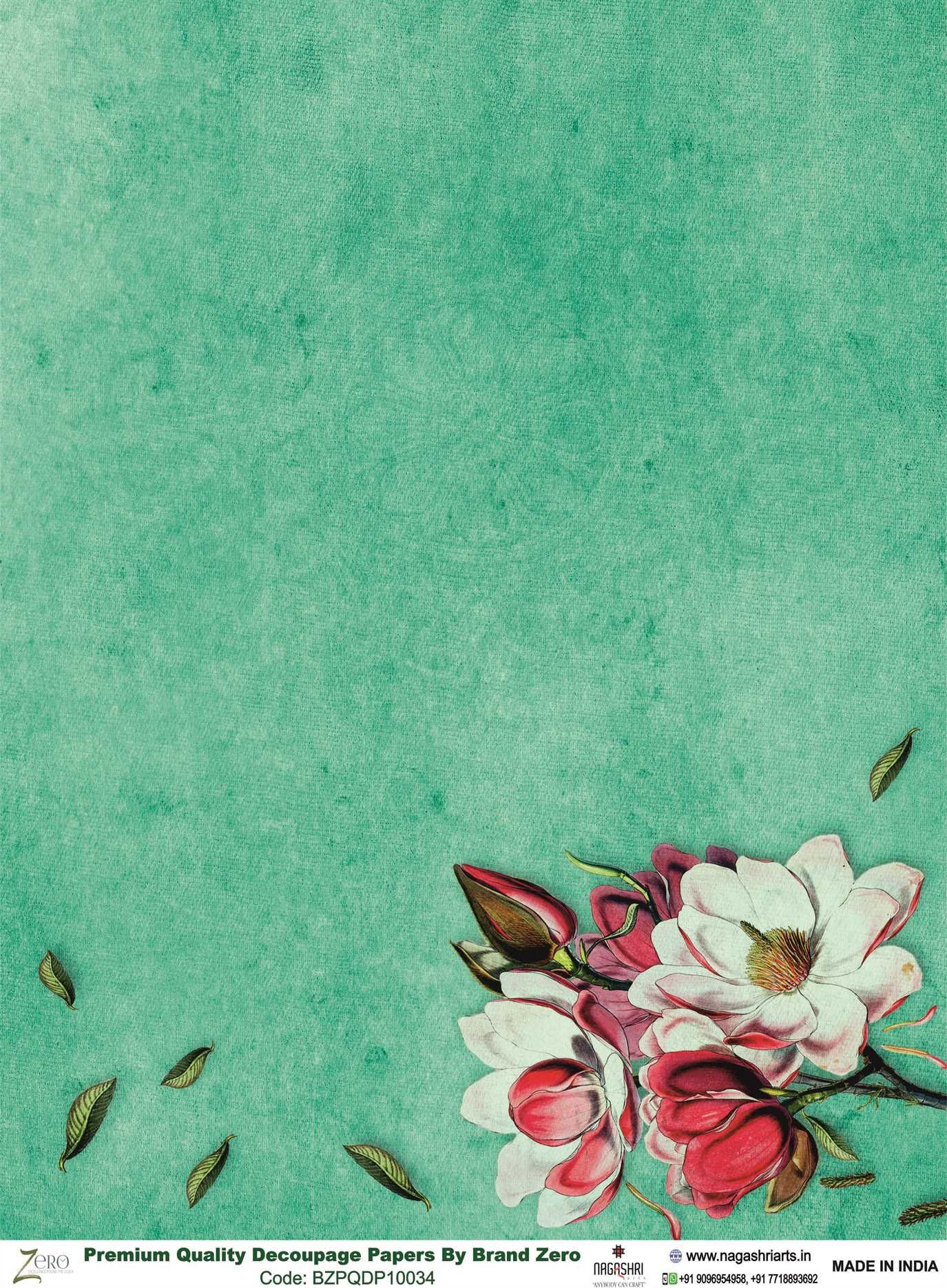 Brand Zero Premium Quality Decoupage Paper Pack of Two - Design Code: BZPQDP10034