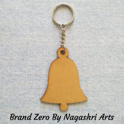 Brand Zero MDF Key Chain Bell Design - Combo Of 5 Pcs - Select Your preferred Size & Thickness