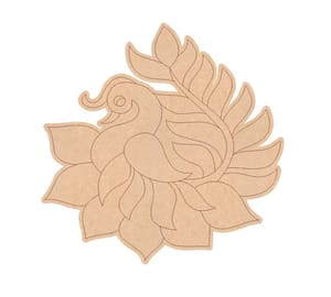 Brand Zero Pre Marked MDF Base - Peacock Left Facing Design 2 - Select Your Preference Of Size & Thickness