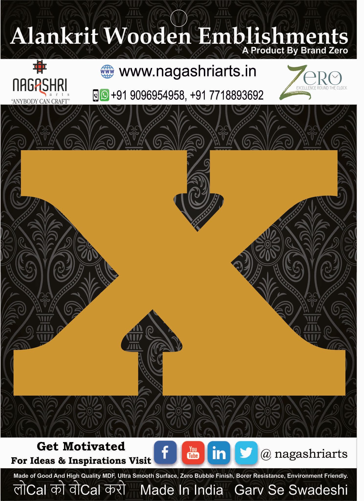 Brand Zero Alphabets, Numbers, Monograms - Lower Case X - CLBBT Font - Select Your Preference