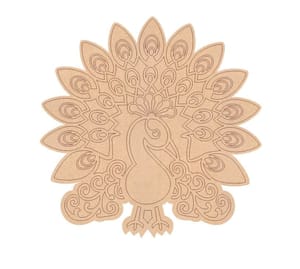 Brand Zero Pre Marked MDF Base - Peacock Right Facing Design 3 - Select Your Preference Of Size & Thickness