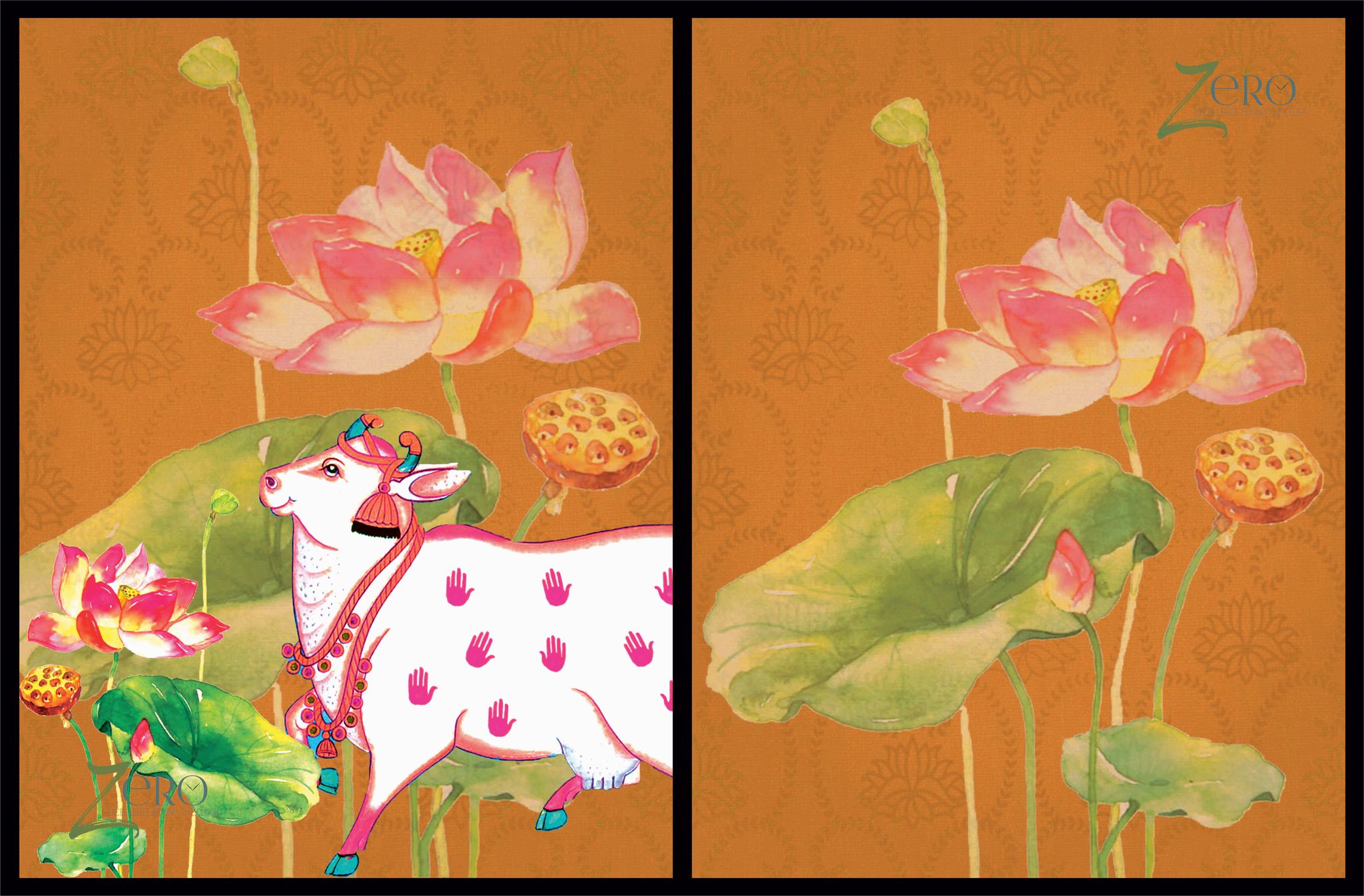 Brand Zero Luxury Speciality Decoupage Paper - Pichwai Cow 1