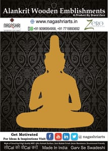 Brand Zero MDF Emblishment Meditation Buddha Design 10 - Select Your Preference Of Size & Thickness
