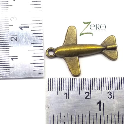 Brand Zero Vintage Metal Charms - Airplane - Pack of 10 Pcs - 32mm*25mm*3mm