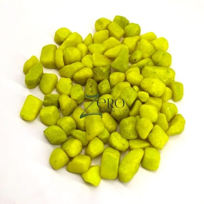 Brand Zero - Chartreuse Color Pebbles Glossy Stones - 200 Gms