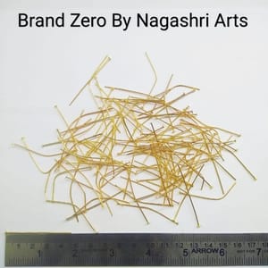 Brand Zero Pack of 20 Gms - 46mm Length Gold Headpins