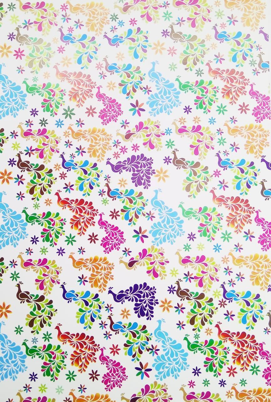 A4 Pattern Paper For Paper Crafts - Peacock  ,Pack of 10