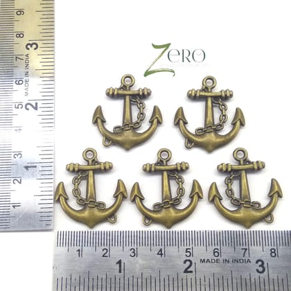 Brand Zero Vintage Metal Charms - Anchor - Pack of 1 Pcs - 30mm*26mm*3mm
