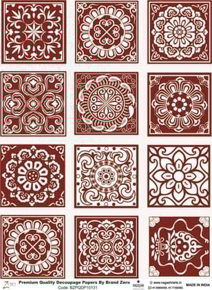 Brand Zero Premium Quality Decoupage Paper Pack of Two - Design Code: BZPQDP10131