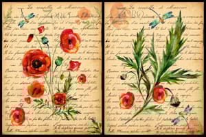 Brand Zero Luxury Speciality Decoupage Paper -  Vintage Poppy
