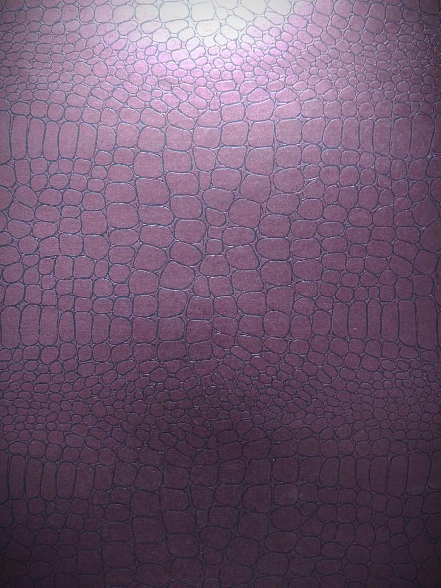 Brand Zero - Faux Leather Paper - Metallic Dark Violet Color Design 1 (Set of 5 Sheets)