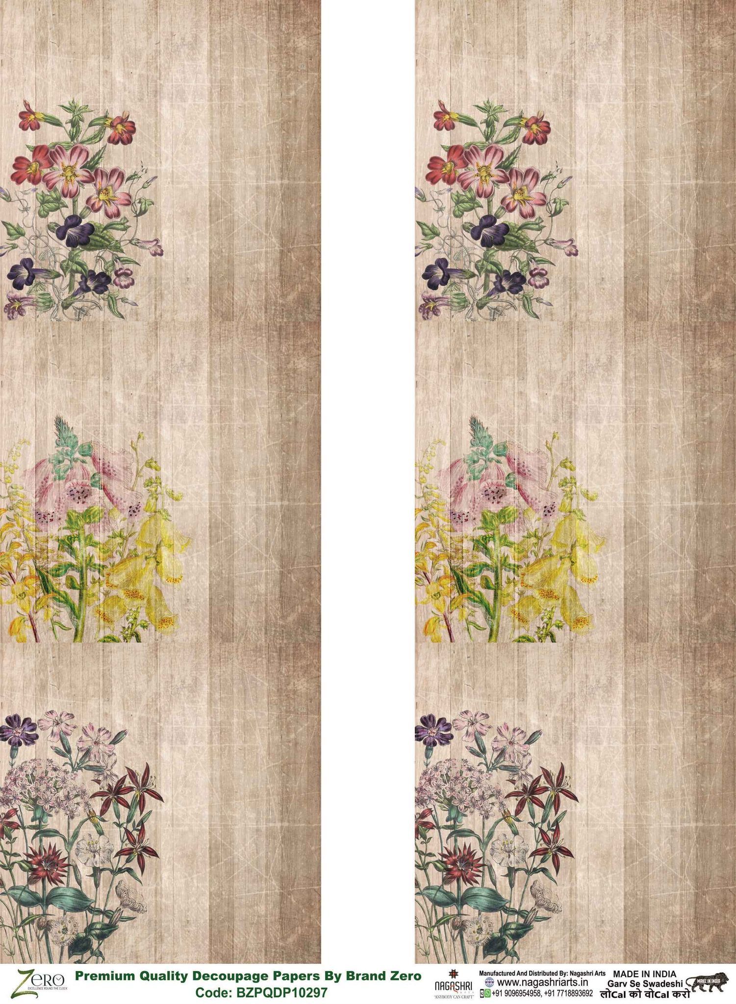 Brand Zero Premium Quality Decoupage Paper Pack of Two - Design Code: BZPQDP10297