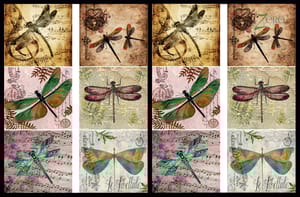 Brand Zero Luxury Speciality Decoupage Paper - Dragonflies