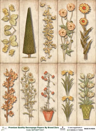 Brand Zero Premium Quality Decoupage Paper Pack of Two - Design Code: BZPQDP10221