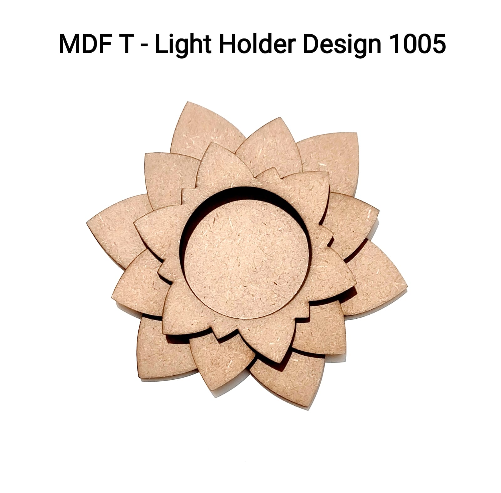 Brand Zero MDF Tea Light Holder Triple Layer - Design BZMDFTEALHDTL1005