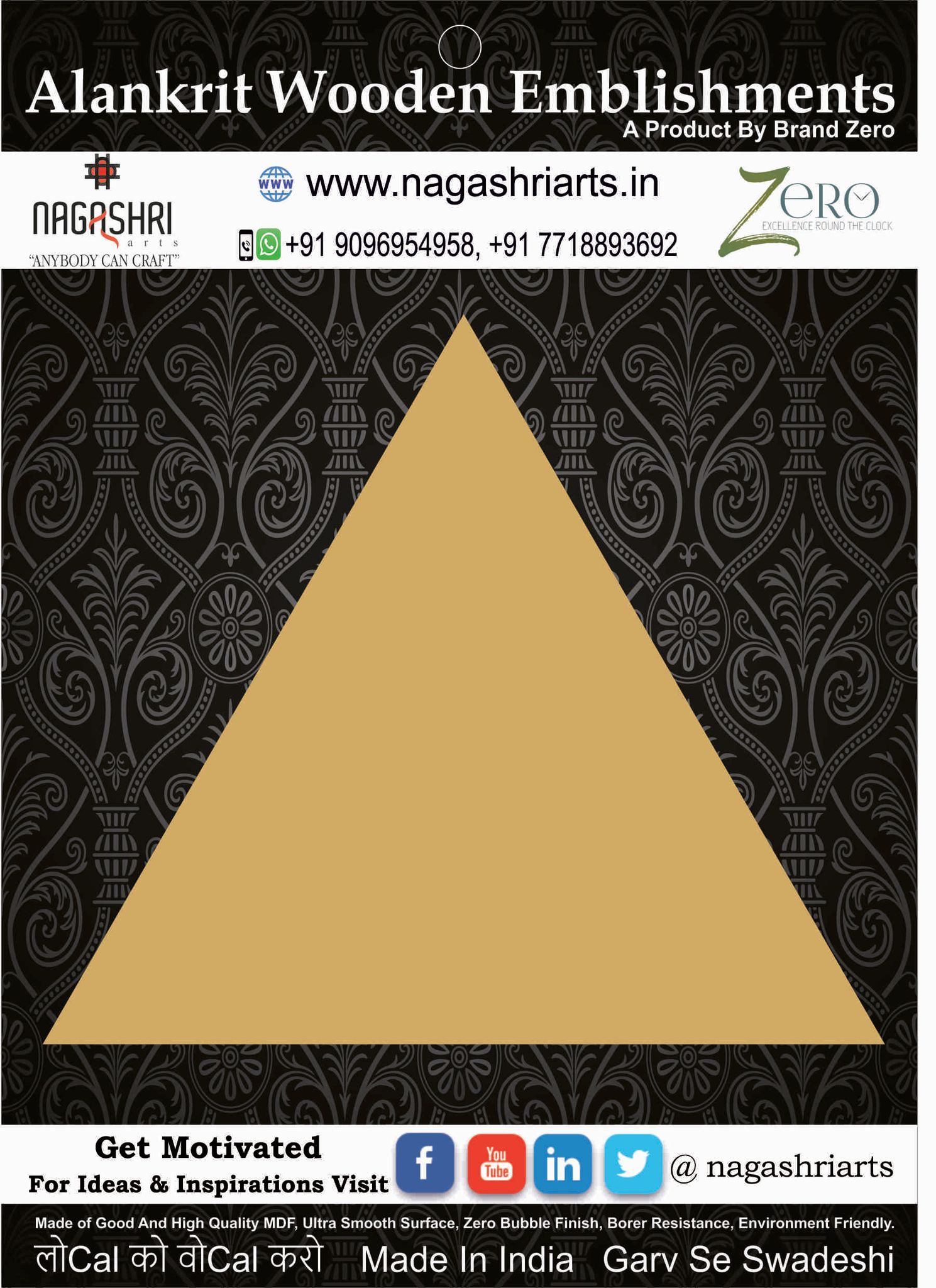 Brand Zero MDF Triangle Plaques - Select Your Preference Of Size & Thickness